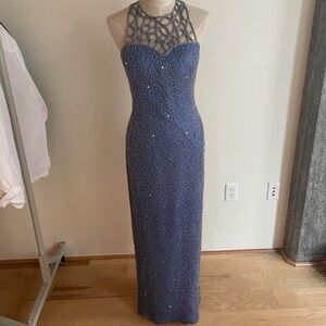 Scala Periwinkle Beaded Prom Dress